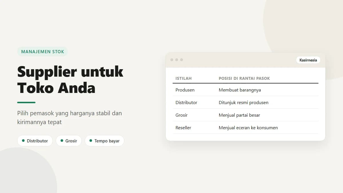 Supplier Adalah: Pengertian, Jenis, dan Cara Memilih Pemasok Usaha